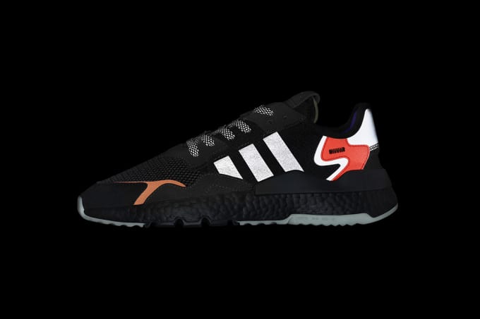 adidas originals nite jogger in black and orange