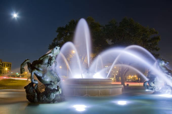 This is a photo of the JC Nichols fountain.