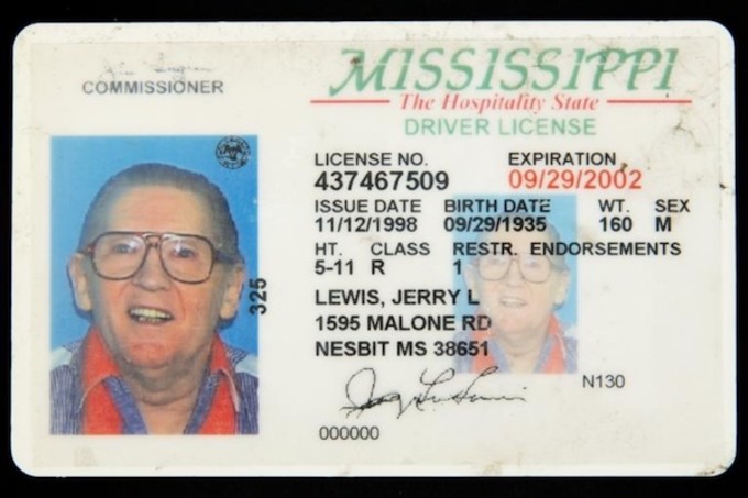 jerry lee lewis drivers license