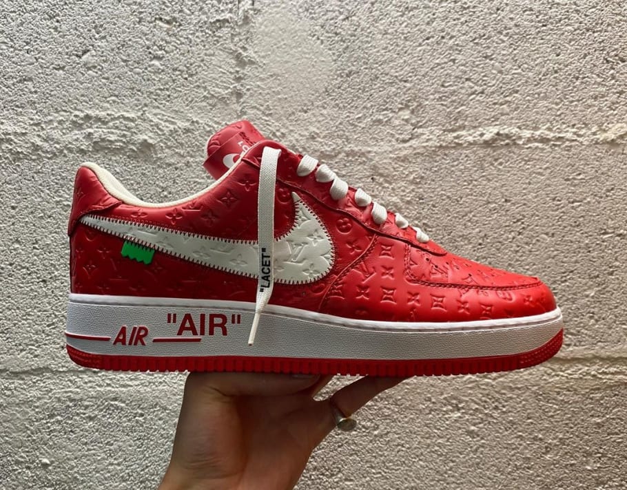 red louis vuitton air forces