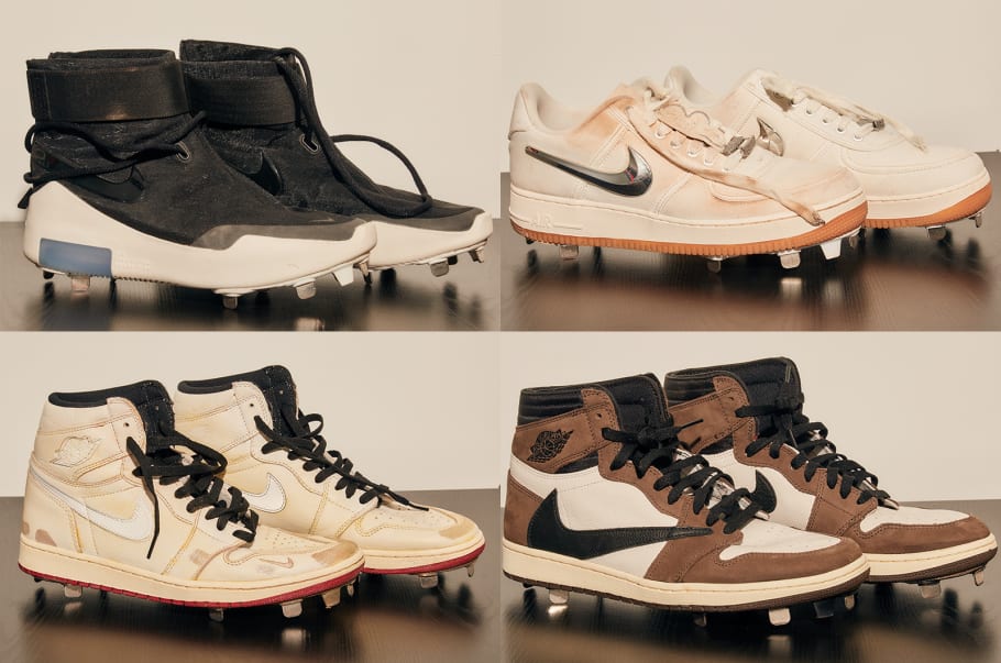MLB By Turning His Sneakers Into Cleats 