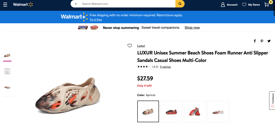 walmart yeezys