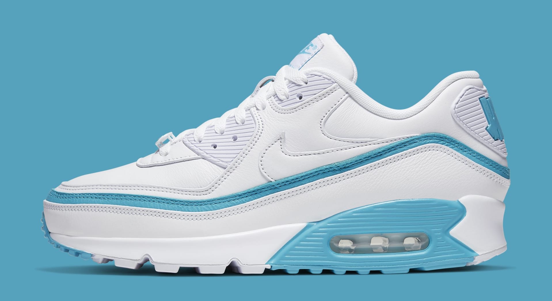 nike air max 90 undefeated white blue fury