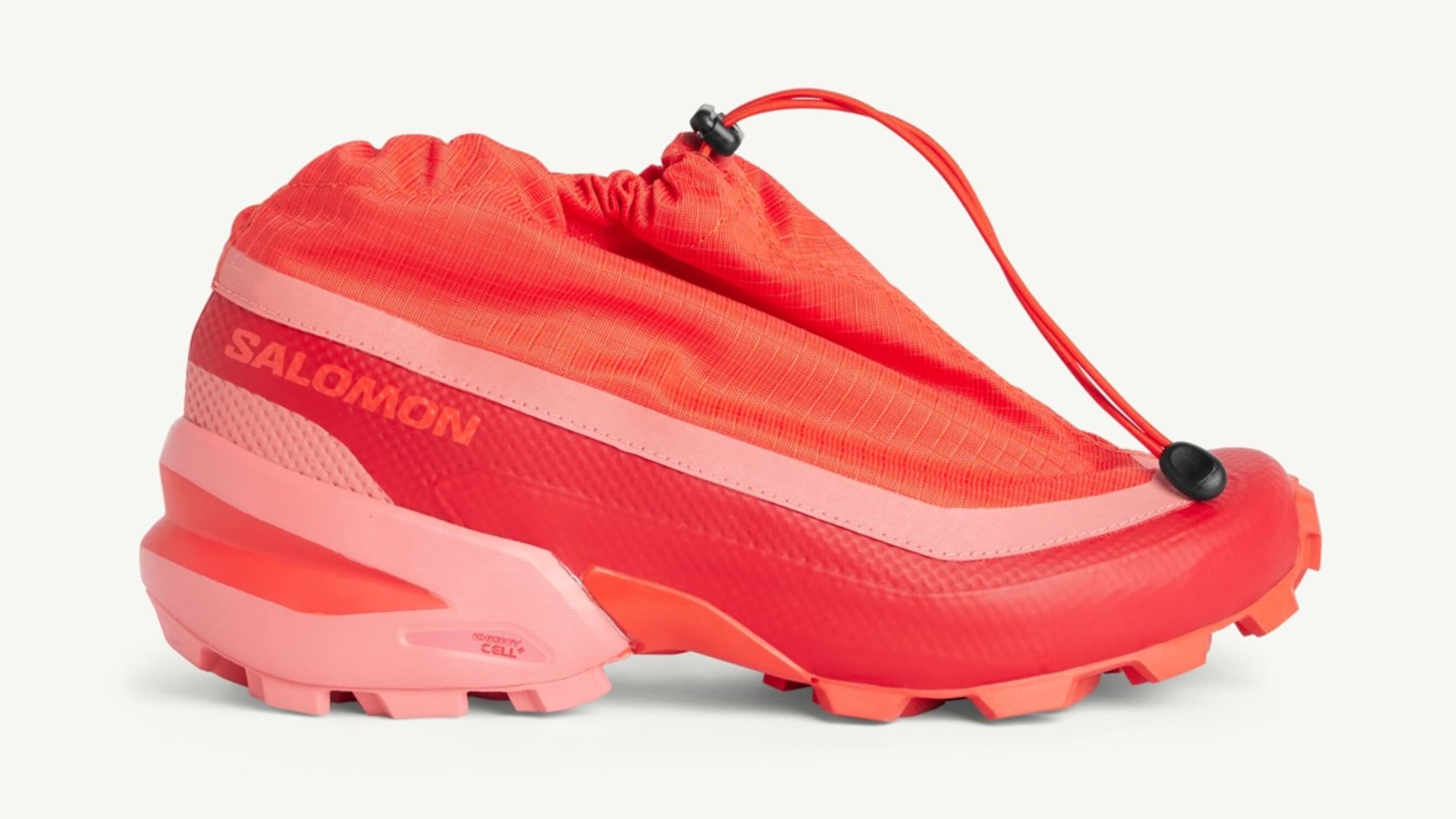 salomon red shoes
