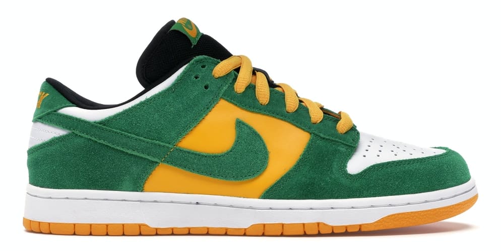 nike sb dunk low green yellow