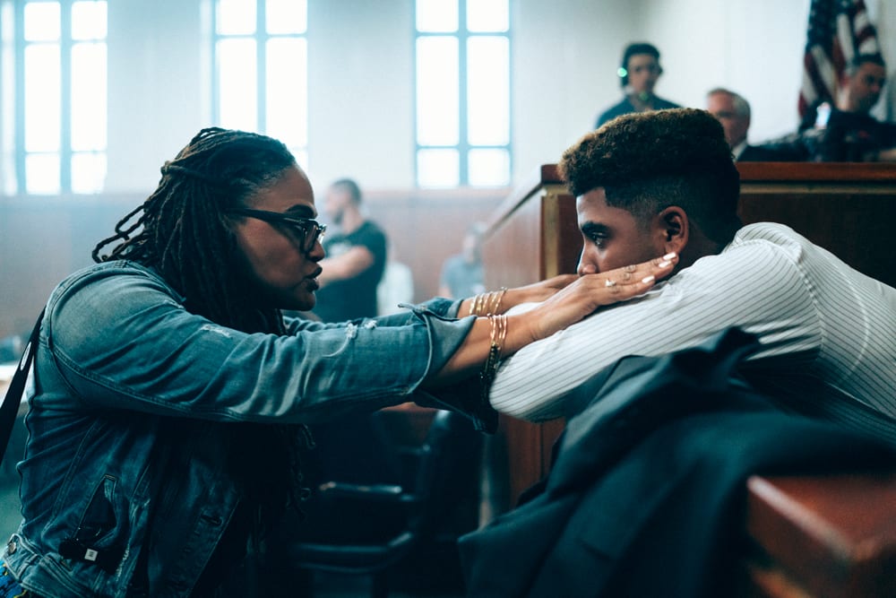 Ava DuVernay and Jharrel Jerome on the set of 'When They See Us'