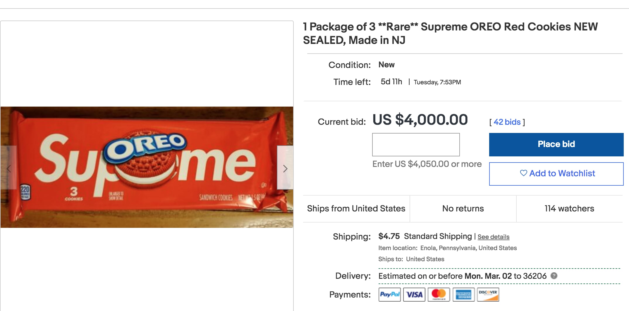 Supreme x Oreo Collab Already Selling For Insane Prices On eBay