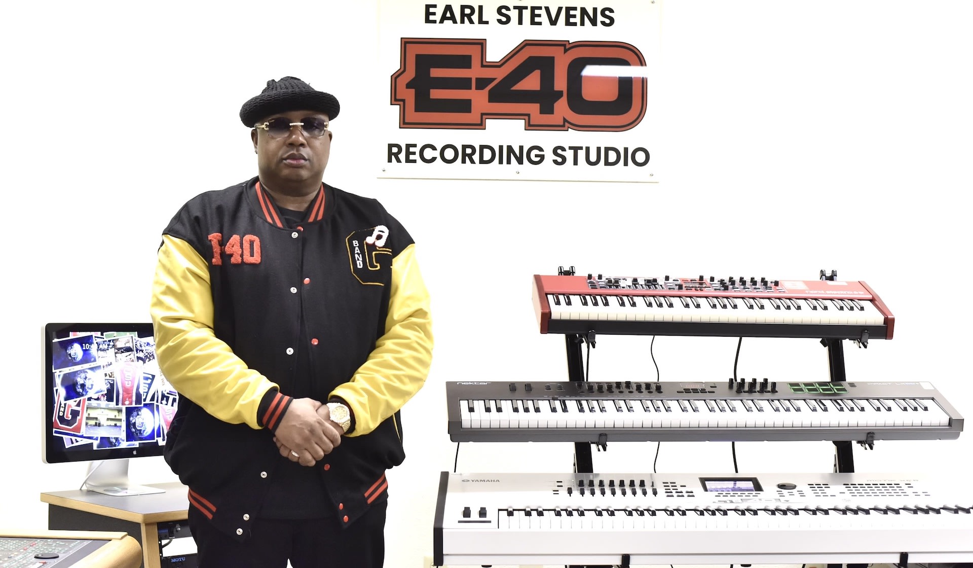 Photograph of E 40 in his new studio