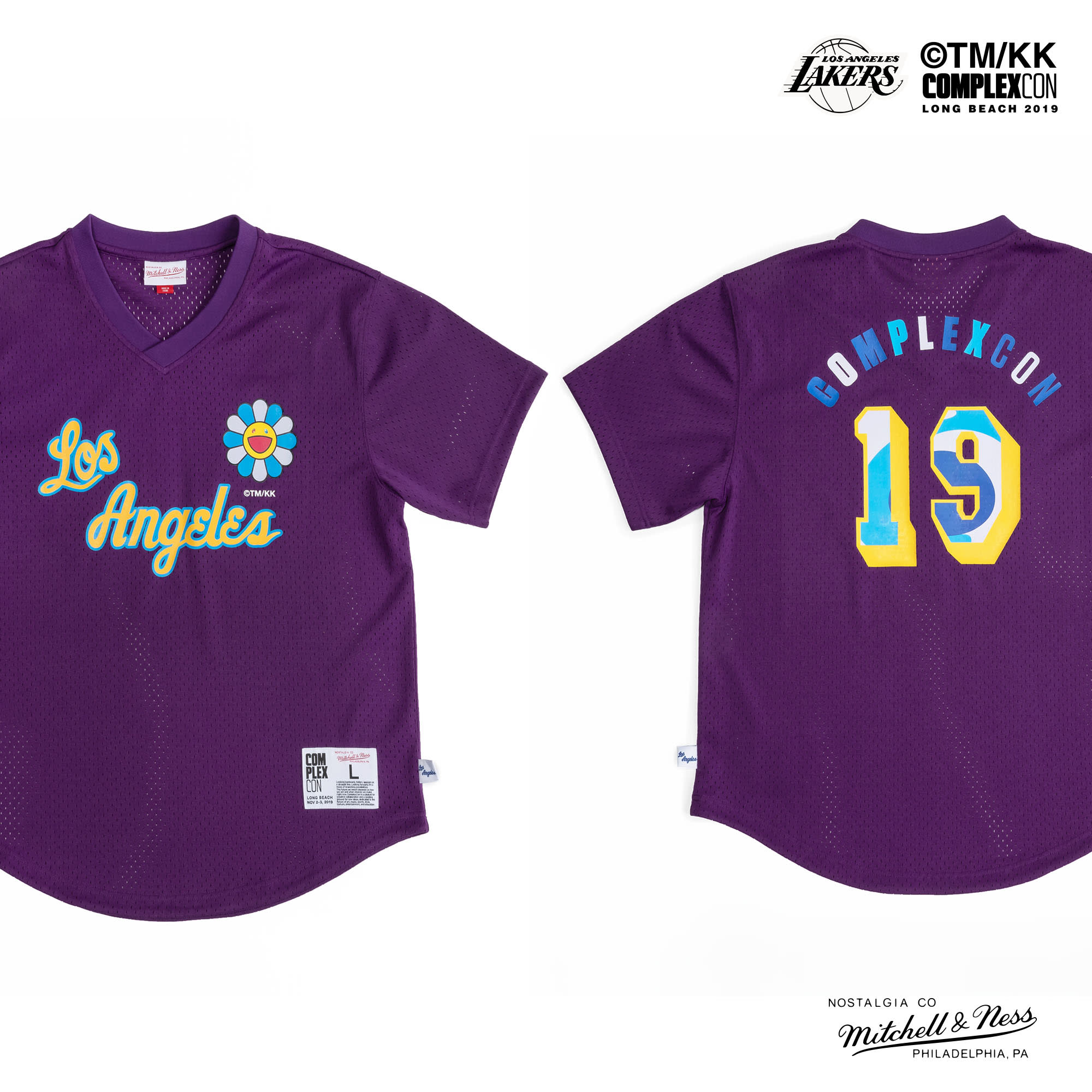 mitchell and ness lakers baseball jersey