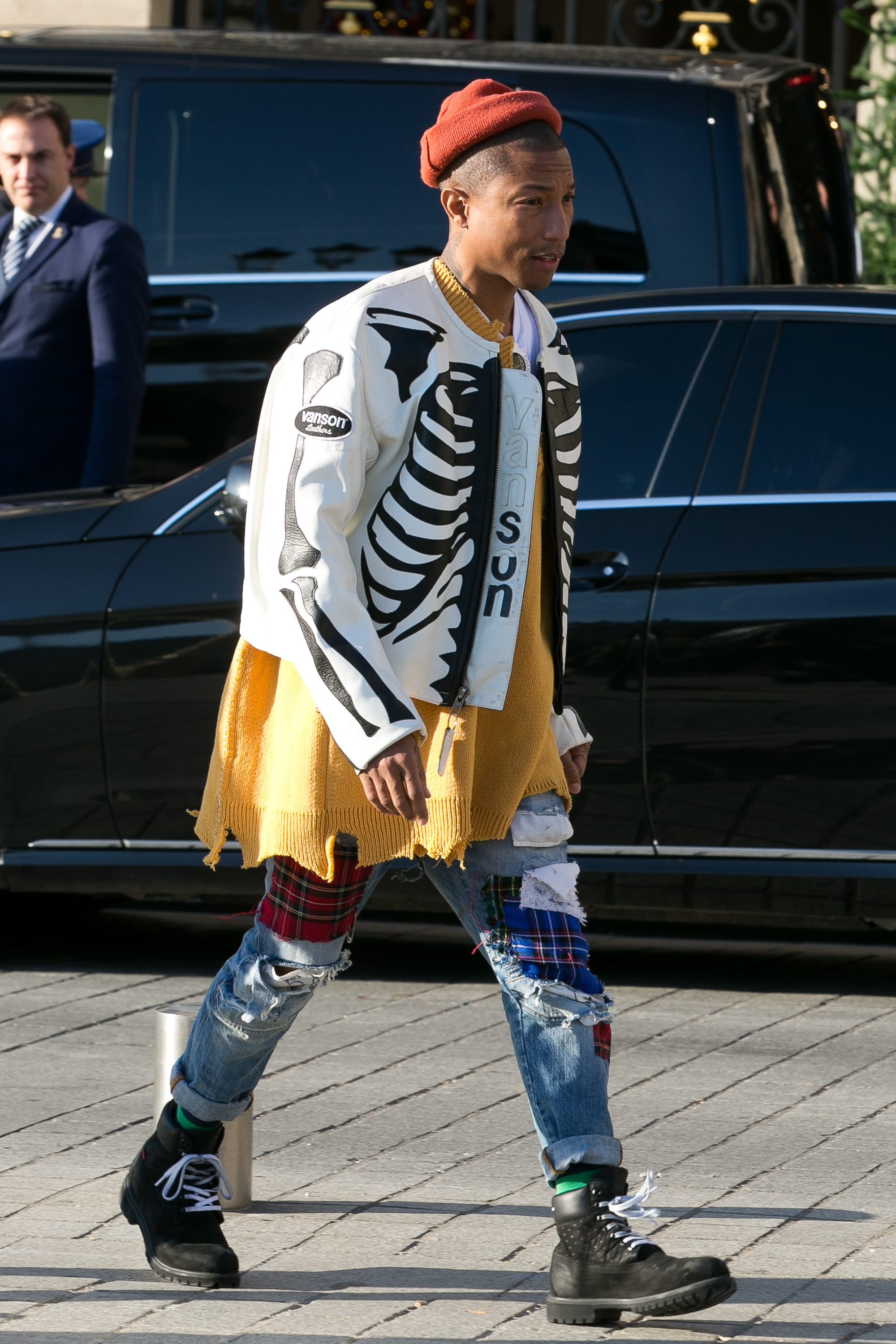 adidas track pants with timbs