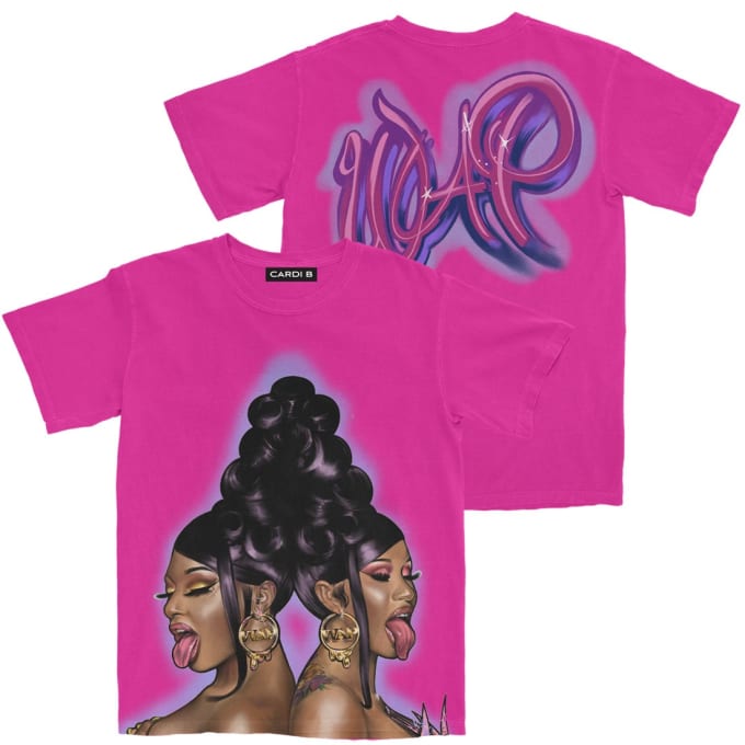 Details about   New WAP CARDI B & MEGAN THEE STALLION ALL BLACK There’s Some H T Shirt S-3XL 