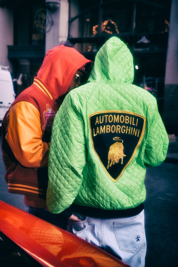 supreme automobili lamborghini hooded work jacket black