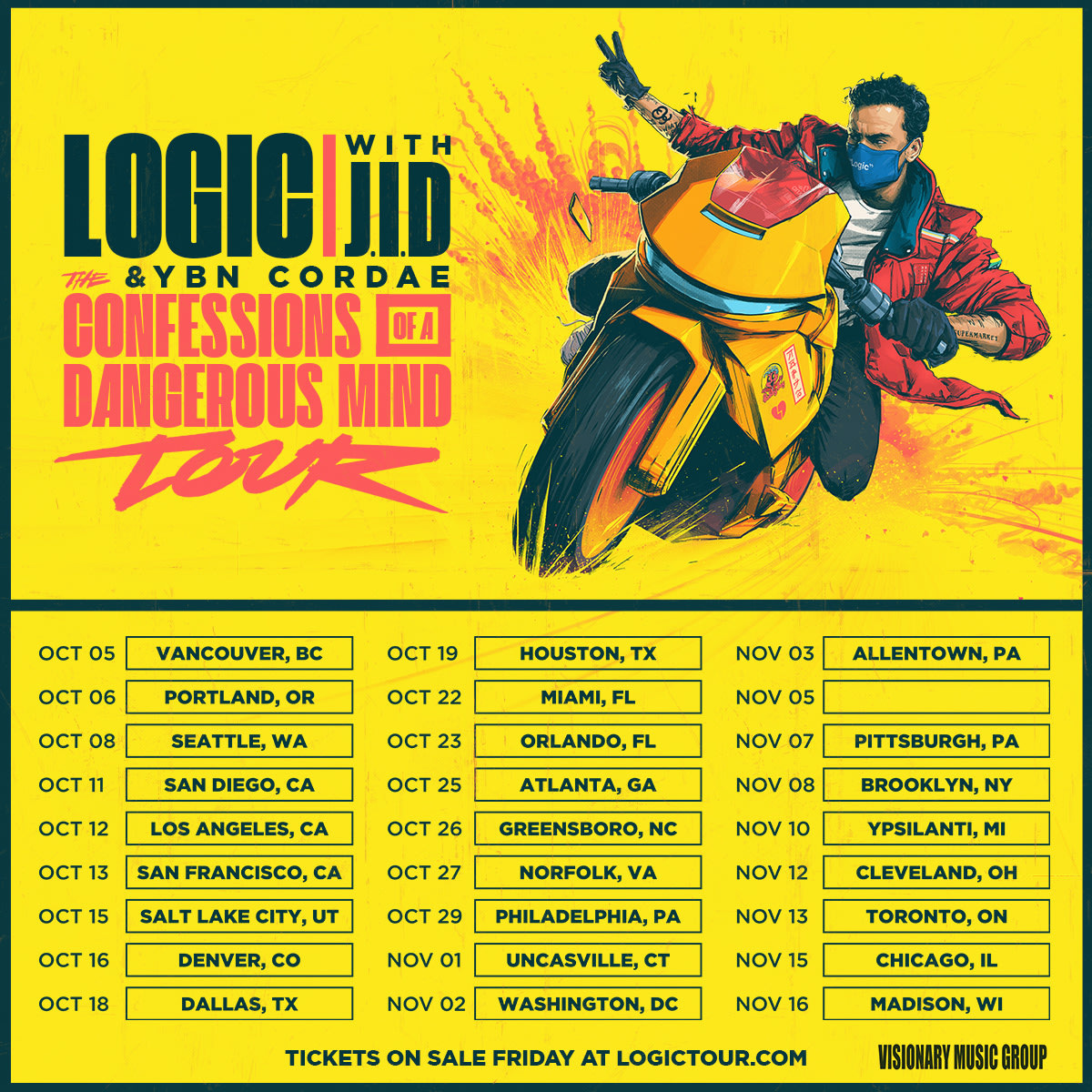 Logic Reveals New Tour With J.I.D and YBN Cordae Complex