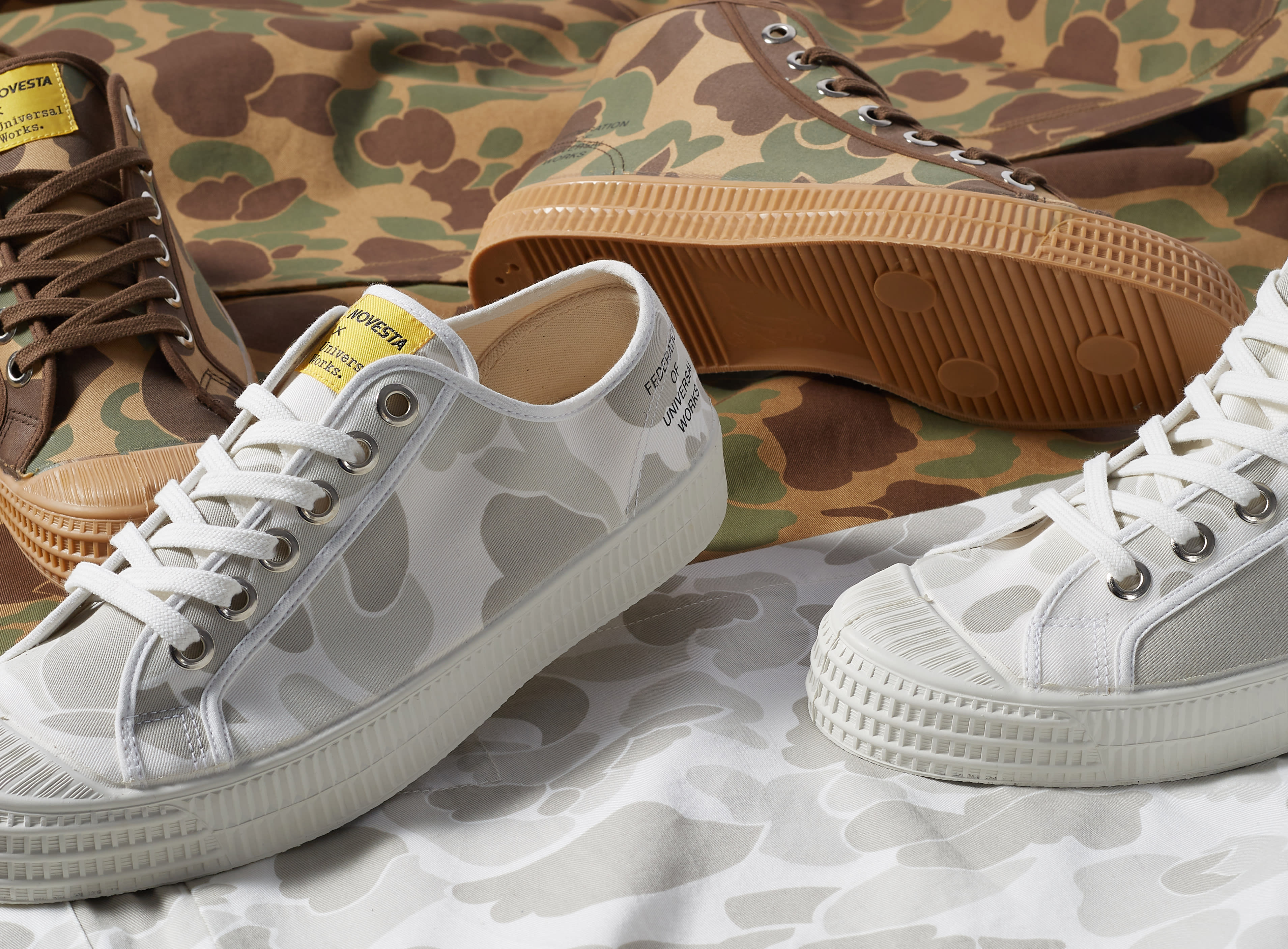 Universal Works Reunites with Novesta for Vulcanised Camo Soles