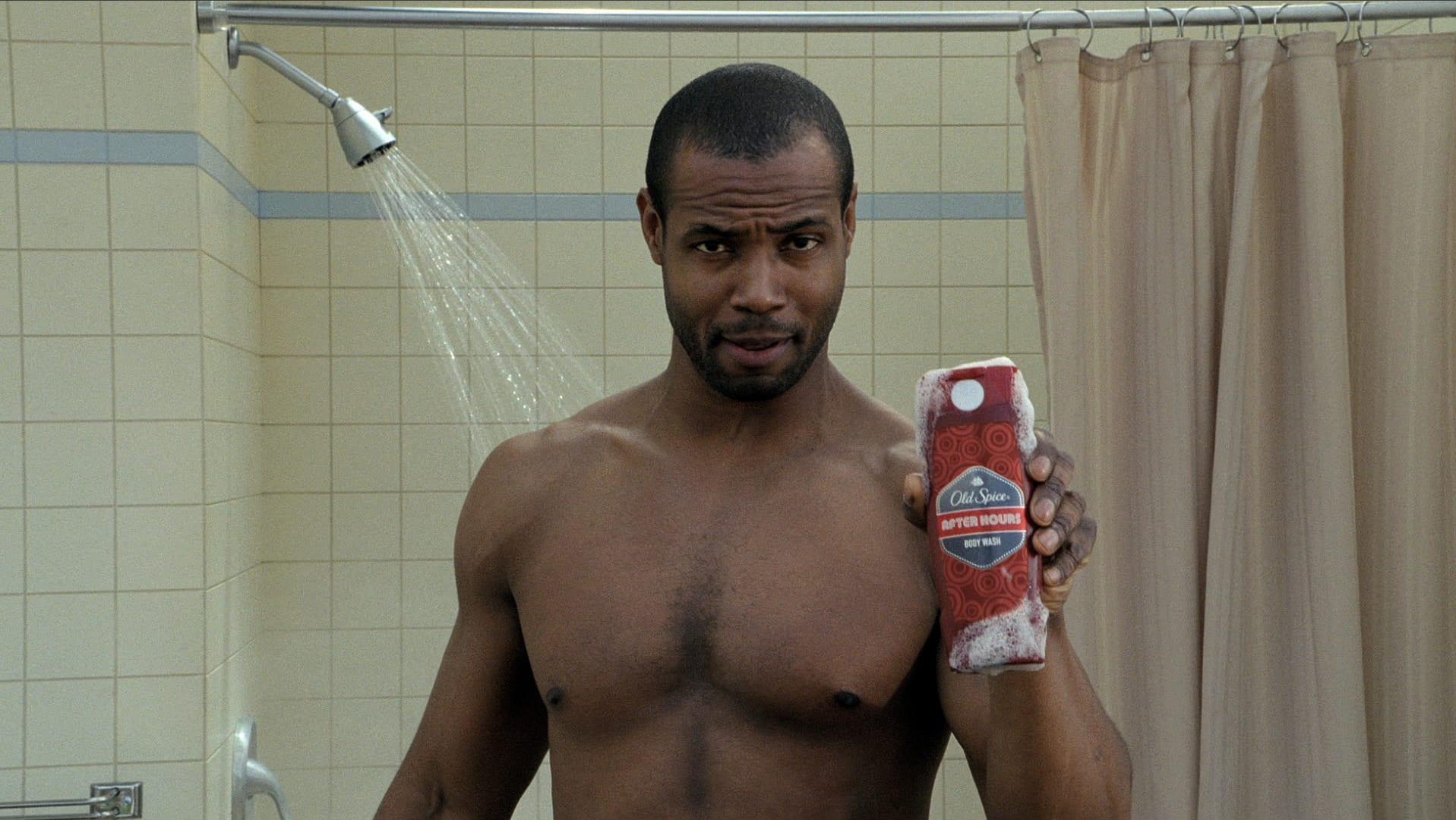Old Spice Commercial Shower In Living Room